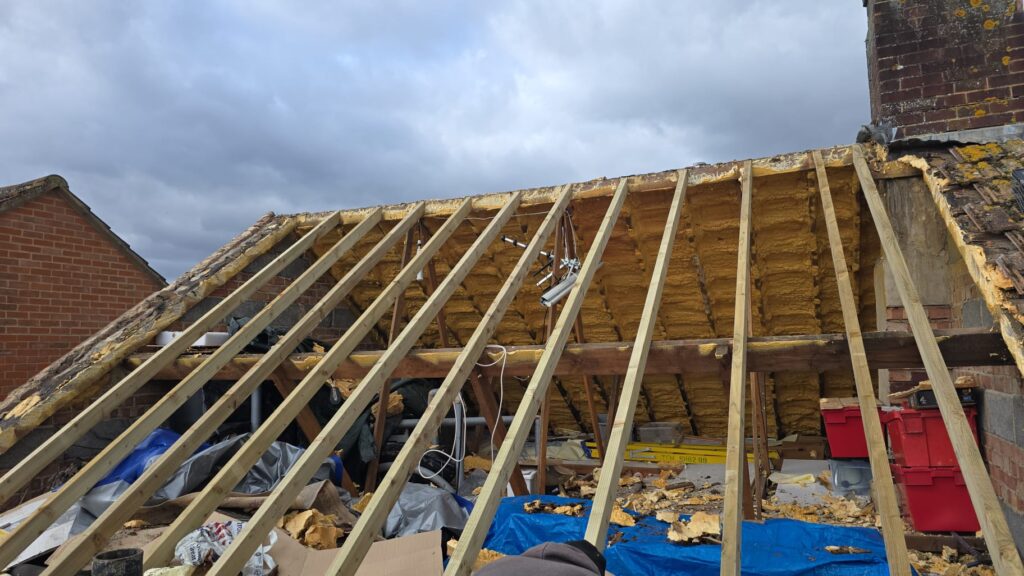 This is a photo of completed roof spray foam removal job in Hampshire.